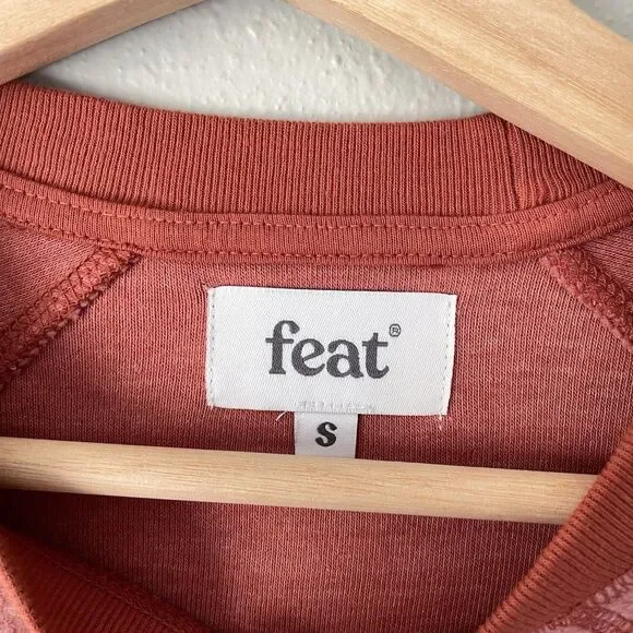 Feat BlanketBlend Crewneck Sweater in Cayenne Size S Fleece Casual Lounge - Picture 3 of 11